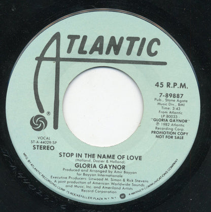 Gloria Gaynor : Stop In The Name Of Love (7", Single, Promo, SP)
