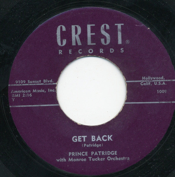 Prince Patridge With Monroe Tucker And His Orchestra : Hen Party / Get Back (7", Single, Pur)
