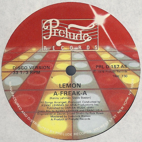 Lemon : A-Freak-A (12", Single)