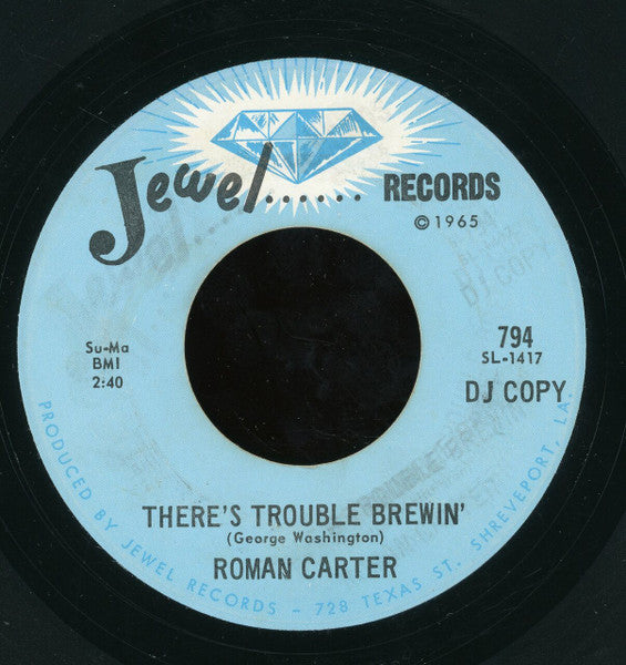 Roman Carter : Queen Bee / There's Trouble Brewin'  (7", Promo)