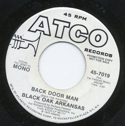 Black Oak Arkansas : Back Door Man (7", Single, Mono, Promo, PL )
