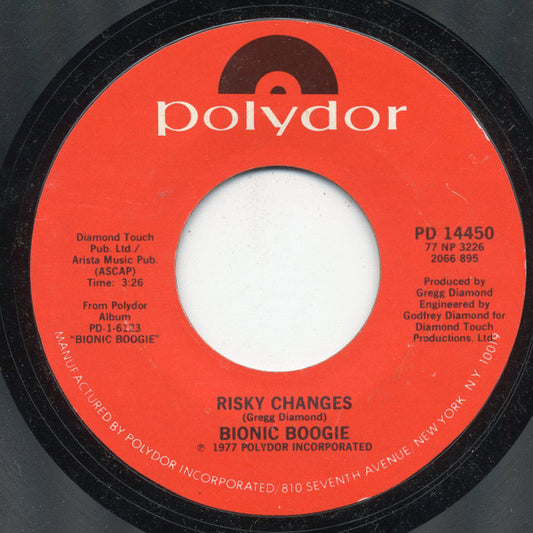 Bionic Boogie : Risky Changes (7", Single, Styrene)