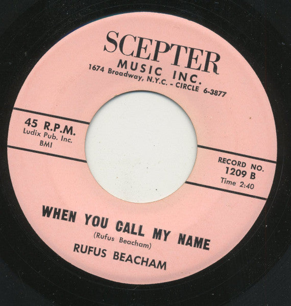 Rufus Beacham : I Need Your Love (7", Single)