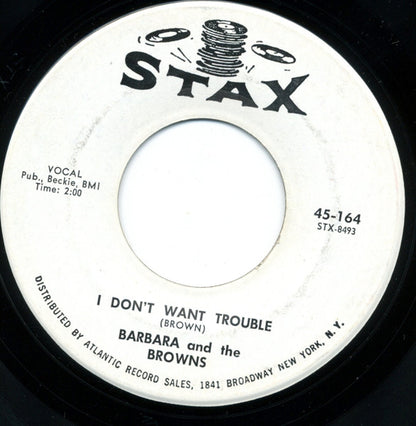 Barbara & The Browns : My Lover / I  Don't Want Trouble (7", Single, Promo)