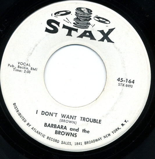 Barbara & The Browns : My Lover / I  Don't Want Trouble (7", Single, Promo)