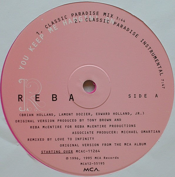Reba McEntire : You Keep Me Hangin' On (Extended Mix) (12", Ltd, Num, Col)
