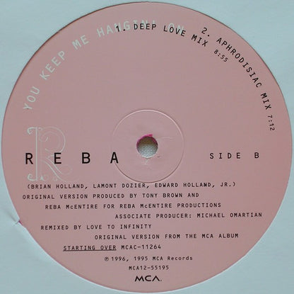 Reba McEntire : You Keep Me Hangin' On (Extended Mix) (12", Ltd, Num, Col)