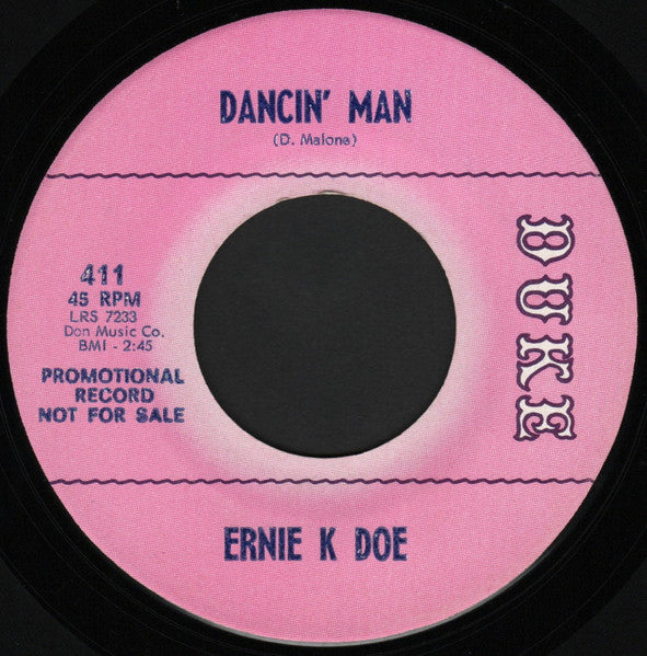 Ernie K-Doe : Dancin' Man / Later For Tomorrow (7", Promo)