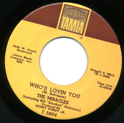 The Miracles : Shop Around / Who's Lovin You (7", Single, Mono, RE)