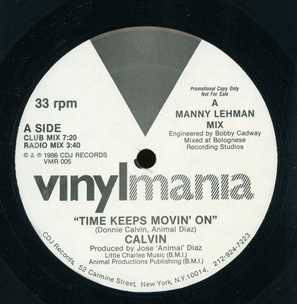 Donnie Calvin : Time Keeps Movin' On (12", Promo)