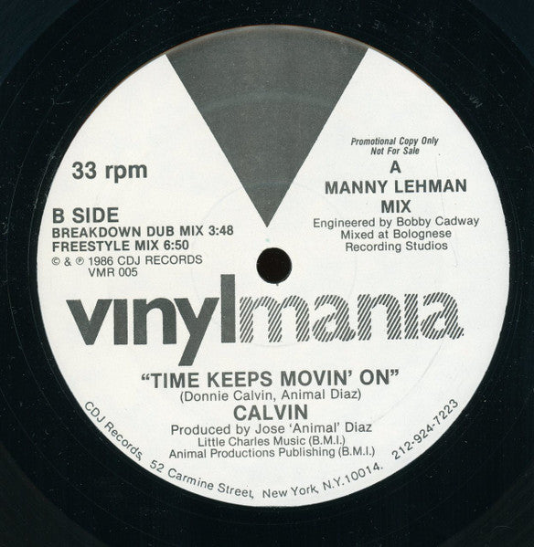 Donnie Calvin : Time Keeps Movin' On (12", Promo)