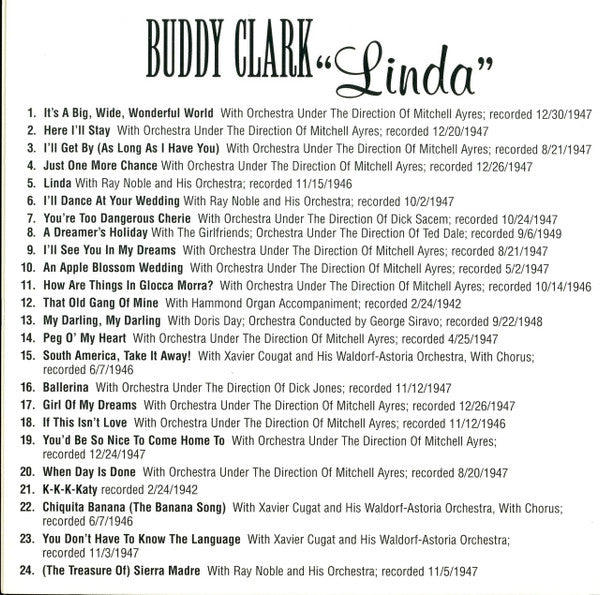 Buddy Clark (3) : Linda (CD, Comp)
