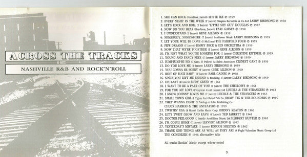 Various : Across The Tracks: Nashville R&B And Rock 'N' Roll (CD, Comp)