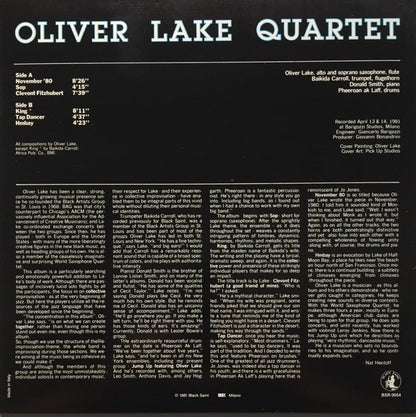 Oliver Lake Quartet : Clevont Fitzhubert (A Good Friend Of Mine) (LP, Album)