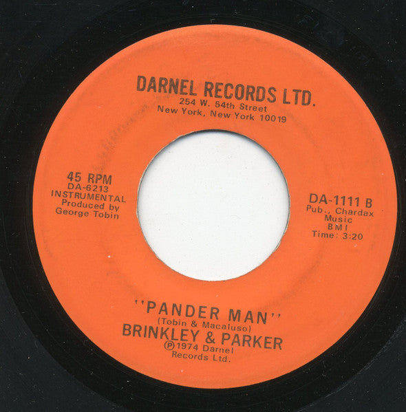 Brinkley & Parker : Don't Get Fooled By The Pander Man (7")