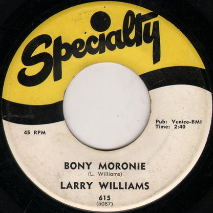 Larry Williams (3) : Bony Moronie / You Bug Me, Baby (7", Single)