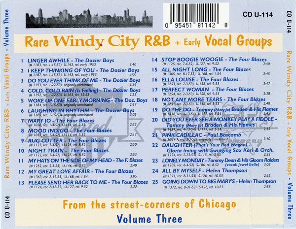 Various : Rare Windy City R&B Early Vocal Groups Volume 3 (CD, Comp, Unofficial)