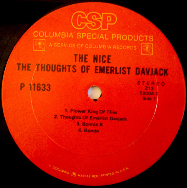 The Nice : The Thoughts Of Emerlist Davjack (LP, Album, RE)