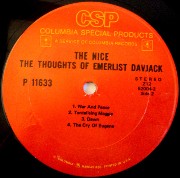 The Nice : The Thoughts Of Emerlist Davjack (LP, Album, RE)