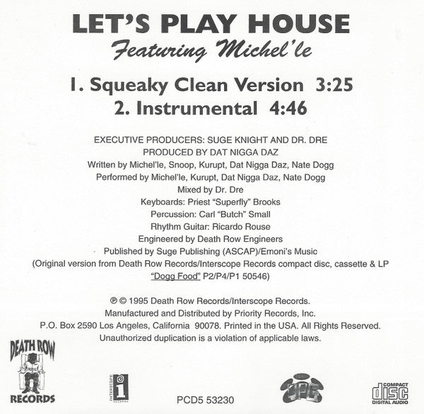 Tha Dogg Pound Featuring Michel'le : Let's Play House (CD, Single)