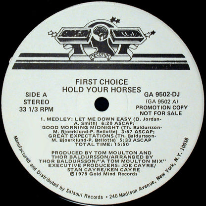 First Choice : Hold Your Horses (LP, Album, P/Mixed, Promo)