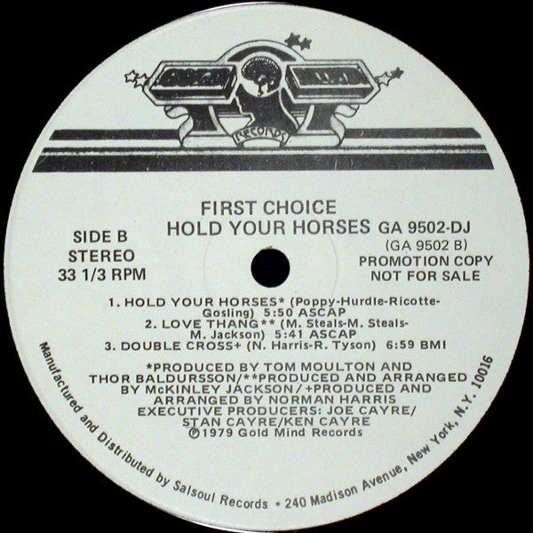 First Choice : Hold Your Horses (LP, Album, P/Mixed, Promo)