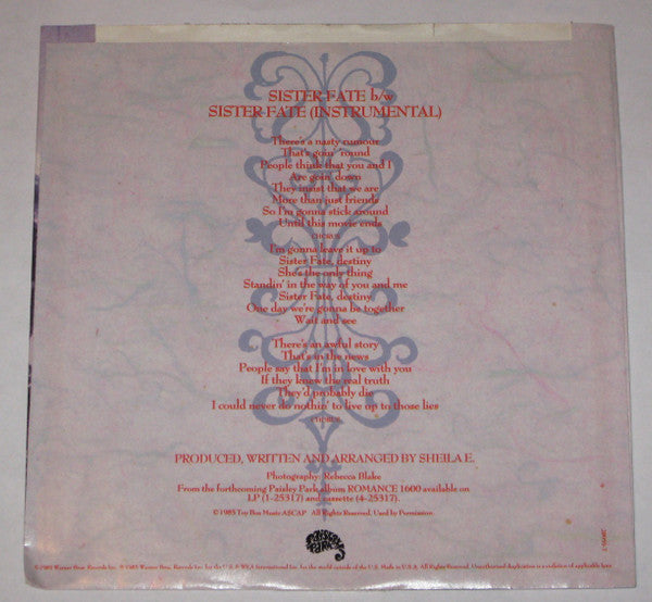 Sheila E. : Sister Fate (7", Single)