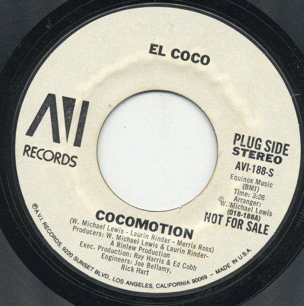 El Coco : Cocomotion (7", Single, Promo, Styrene)