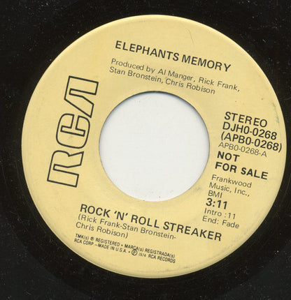 Elephants Memory : Rock "N" Roll Streaker (7", Single, Mono, Promo)