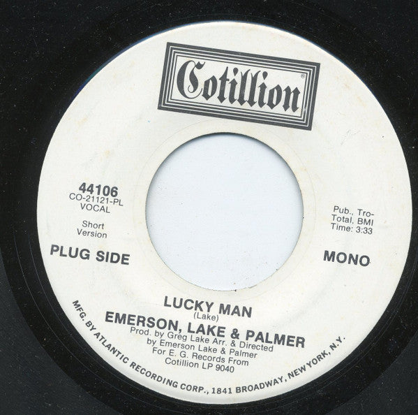 Emerson, Lake & Palmer : Lucky Man (7", Single, Mono, Promo, Pla)