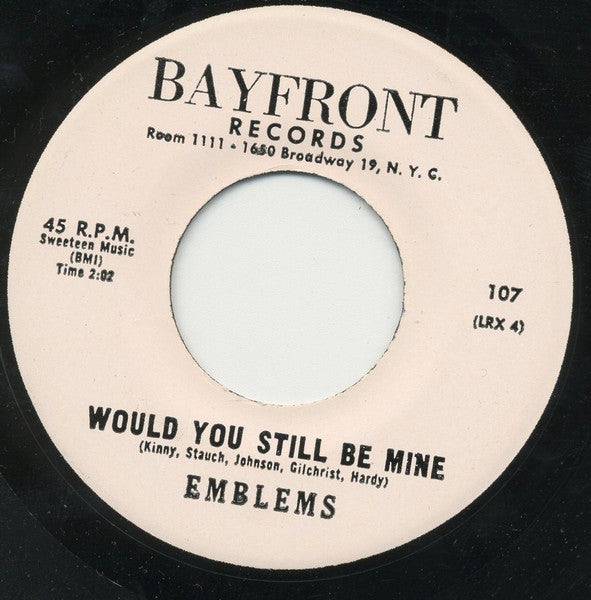 The Emblems (2) : Poor Humpty Dumpty / Would You Still Be Mine (7", Single, RE, Unofficial)