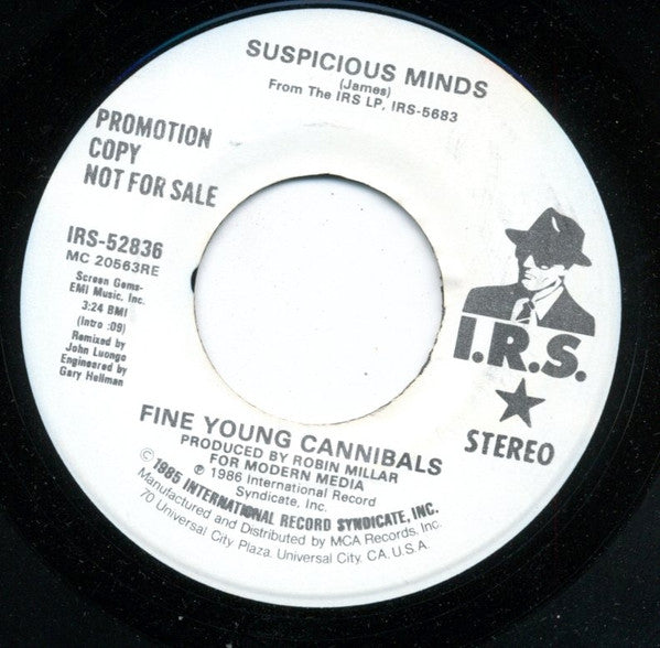 Fine Young Cannibals : Suspicious Minds (7", Single, Promo)
