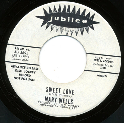 Mary Wells : Sweet Love (7", Single, Promo)
