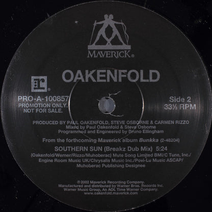 Paul Oakenfold : Ready, Steady, Go / Southern Sun (12", Promo)