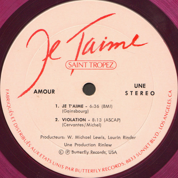 Saint Tropez : Je T'Aime (LP, Album, Pin)