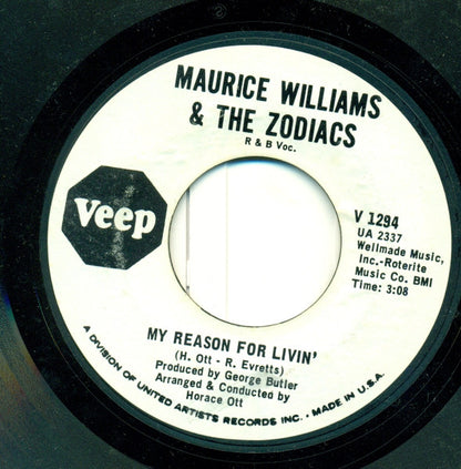 Maurice Williams & The Zodiacs : The Four Corners / My Reason For Livin'  (7", Promo, Styrene)