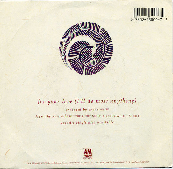 Barry White : For Your Love (I'll Do Most Anything) (7", Single)