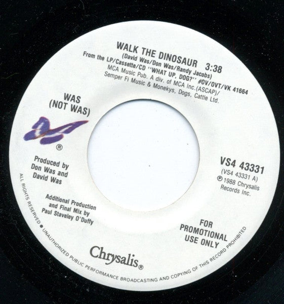 Was (Not Was) : Walk The Dinosaur (7", Single, Promo)