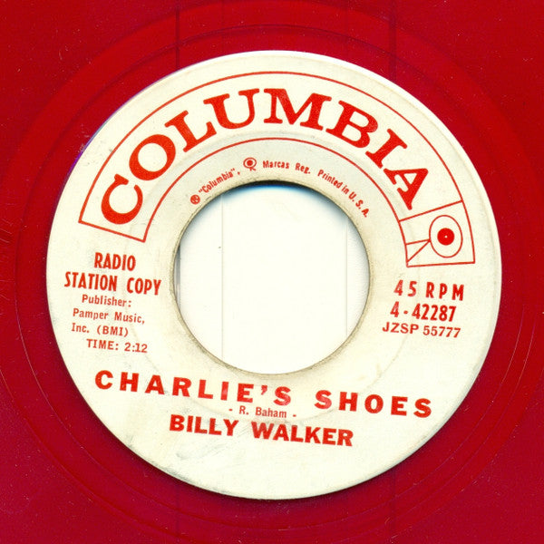 Billy Walker : Charlie's Shoes (7", Single, Promo, Red)
