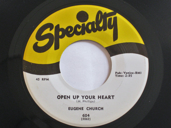 Eugene Church : Open Up Your Heart (7", Single, RE)