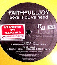 Faithfulljoy : Love Is All We Need (12", Single)