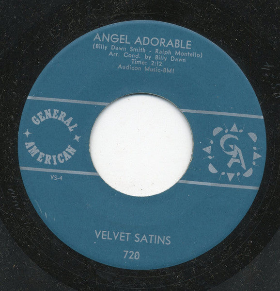 The Velvet Satins : Angel Adorable (7", Single)