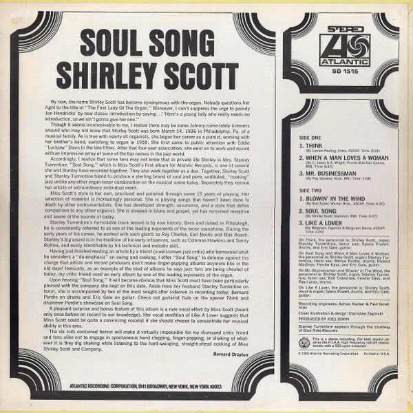 Shirley Scott : Soul Song (LP, PR)