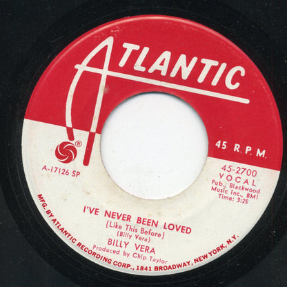 Billy Vera : I've Never Been Loved (Like This Before) (7", Single, Promo, SP-)