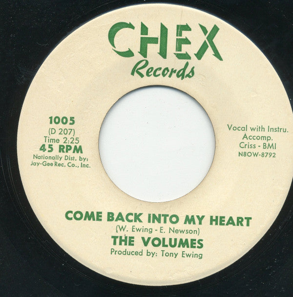 The Volumes : Come Back Into My Heart / The Bell (7", Single)