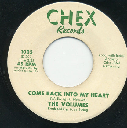 The Volumes : Come Back Into My Heart / The Bell (7", Single)