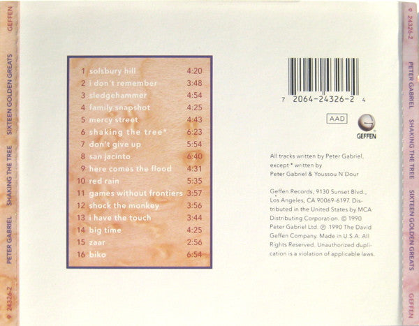 Peter Gabriel : Shaking The Tree (Sixteen Golden Greats) (CD, Comp, RE, RP, JVC)