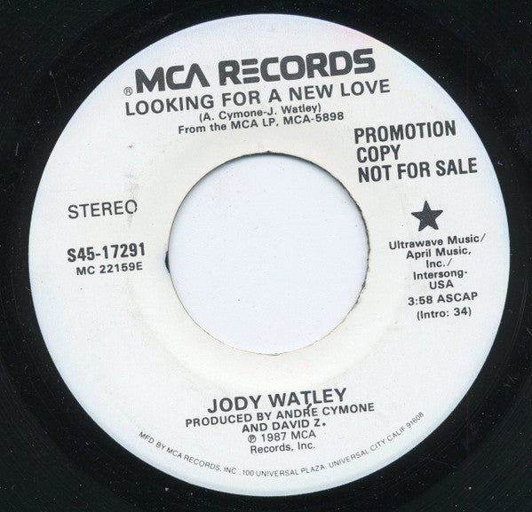 Jody Watley : Looking For A New Love (7", Single, Promo)