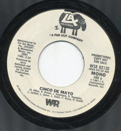 War : Cinco De Mayo (7", Single, Mono, Promo, Styrene)