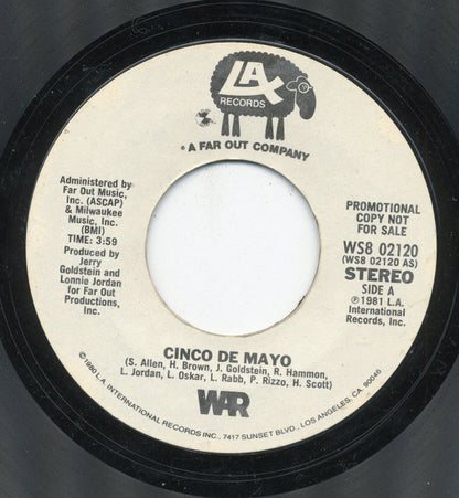 War : Cinco De Mayo (7", Single, Mono, Promo, Styrene)